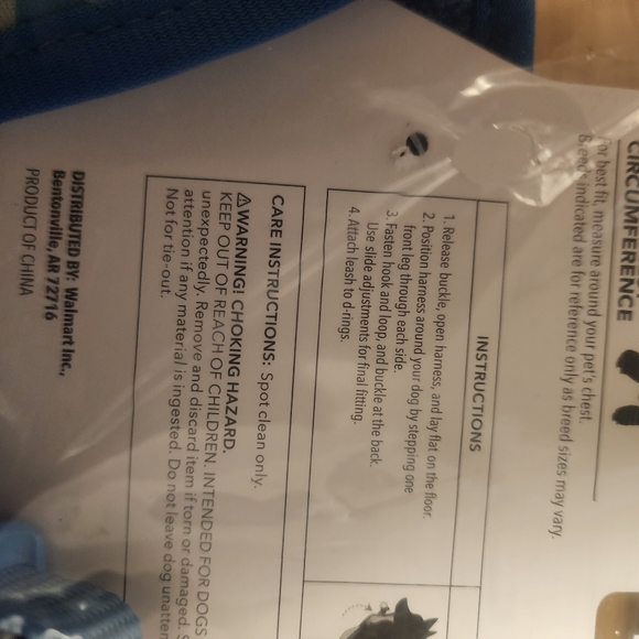 Vibrant Life Dog Harness Blue White Green Plaid Pattern with Gray Bow Si… - Picture 7 of 8